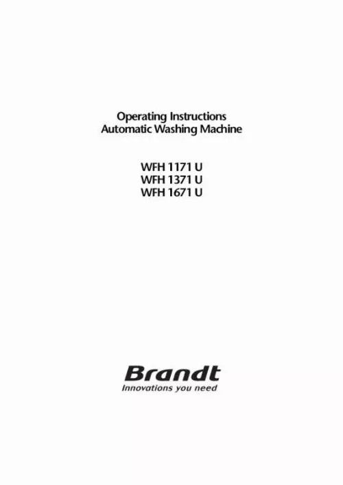 Mode d'emploi BRANDT WFH1371U