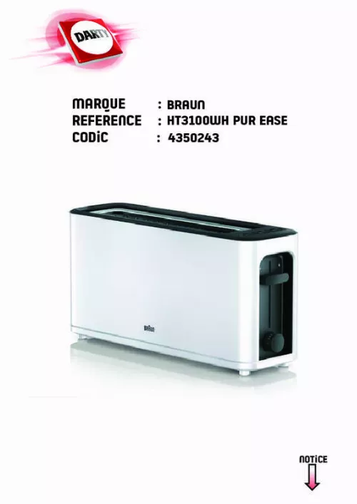 Mode d'emploi BRAUN HT3000WH PUREASE