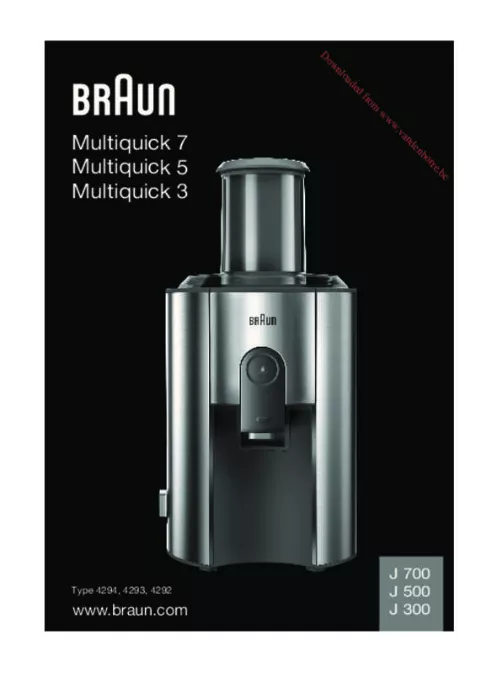 Mode d'emploi BRAUN J500 - MULTIQUICK 5