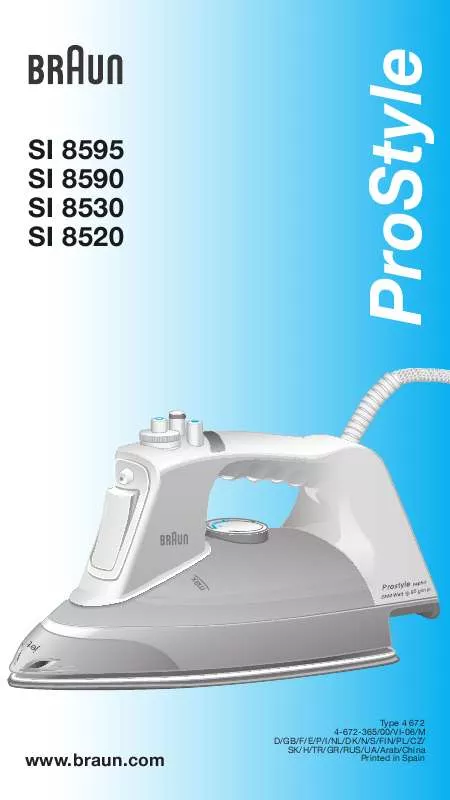 Mode d'emploi BRAUN SI 8520 PROSTYLE