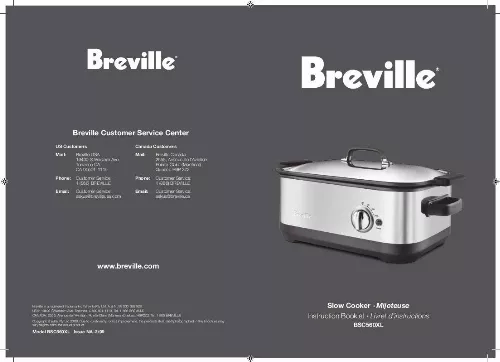 Mode d'emploi BREVILLE BSC560XL