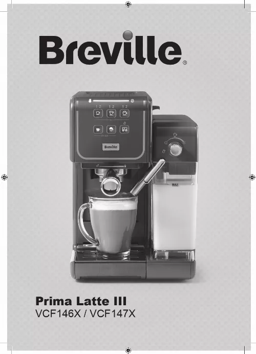 Mode d'emploi BREVILLE PRIMA LATTE III VCF147X