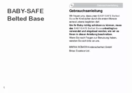 Mode d'emploi BRITAX BABY-SAFE BELTED BASE