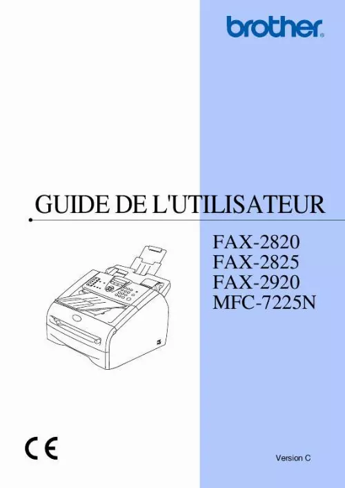 Mode d'emploi BROTHER FAX-2820