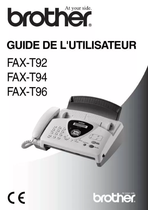 Mode d'emploi BROTHER FAX-T94