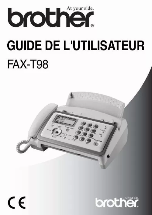 Mode d'emploi BROTHER FAX-T98