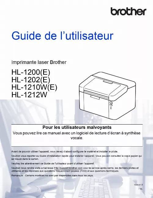 Mode d'emploi BROTHER HL-1212WE