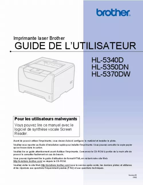 Mode d'emploi BROTHER HL-5340D