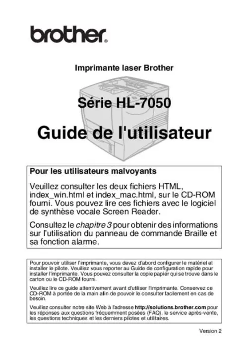 Mode d'emploi BROTHER HL-7050ND