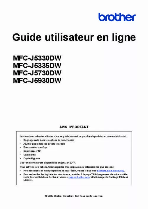 Mode d'emploi BROTHER MFC-J5330DW