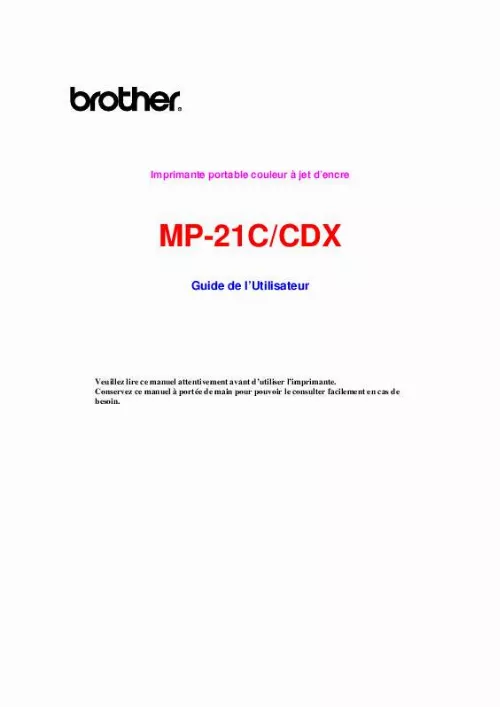 Mode d'emploi BROTHER MP-21C