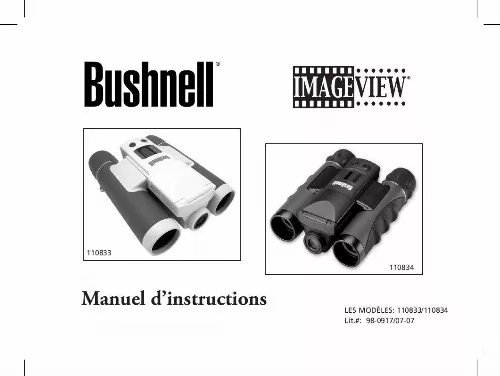 Mode d'emploi BUSHNELL IMAGEVIEW 11-0833/11-0834 FRENCH