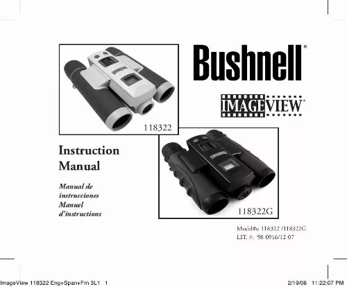 Mode d'emploi BUSHNELL IMAGEVIEW 11-8322 & 11-8322G (ENGLISH/SPANISH/FRENCH)