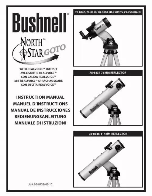 Mode d'emploi BUSHNELL NORTH STAR GOTO 78-8831