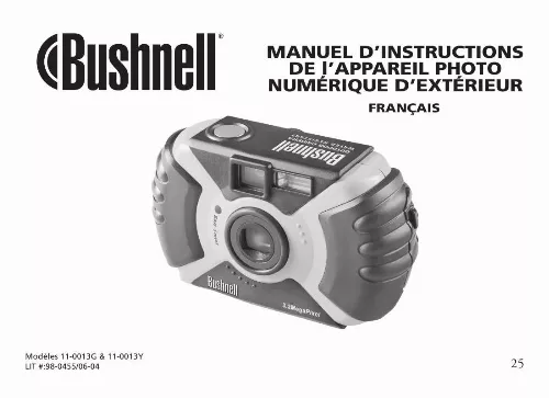 Mode d'emploi BUSHNELL OUTDOOR CAMERA 11-0013 FRENCH