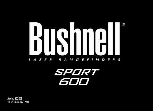 Mode d'emploi BUSHNELL SPORT 600