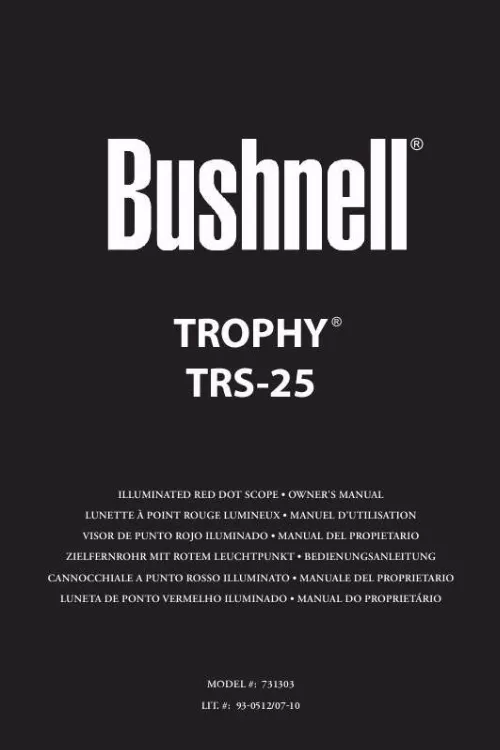 Mode d'emploi BUSHNELL TROPHY TRS -25