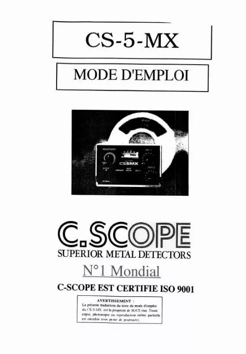 Mode d'emploi C-SCOPE CS 5 MX