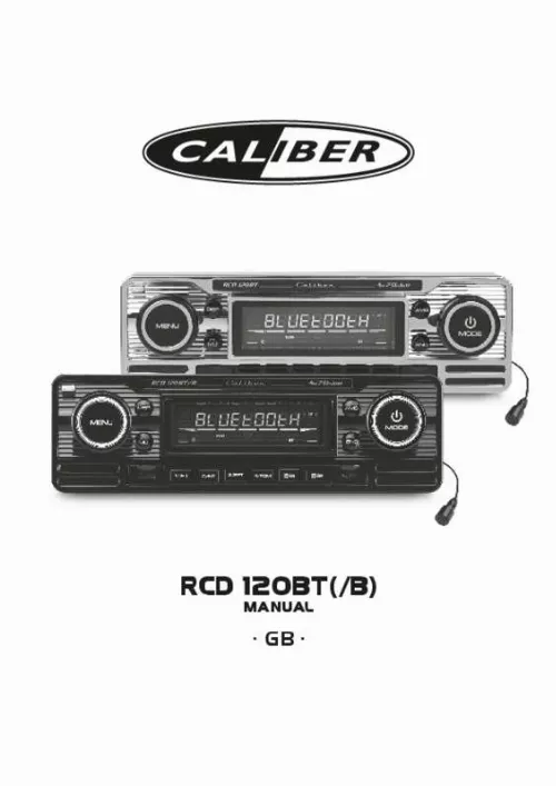 Mode d'emploi CALIBER RCD120BT