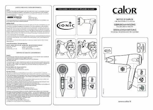 Mode d'emploi CALOR CV5372C0 MOTEUR DC