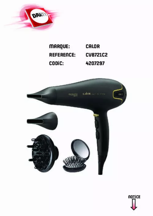 Mode d'emploi CALOR CV8721C2 INFINIPRO AC