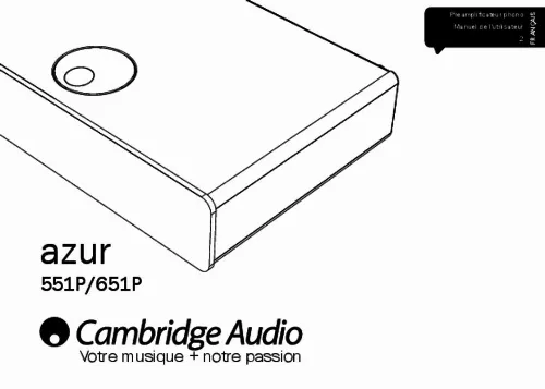 Mode d'emploi CAMBRIDGE AUDIO 551P