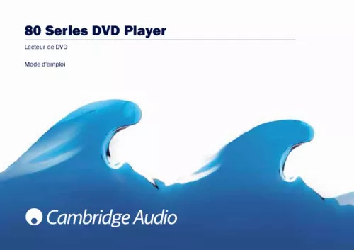 Mode d'emploi CAMBRIDGE AUDIO AZUR DVD89