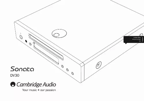 Mode d'emploi CAMBRIDGE AUDIO SONATA DV30