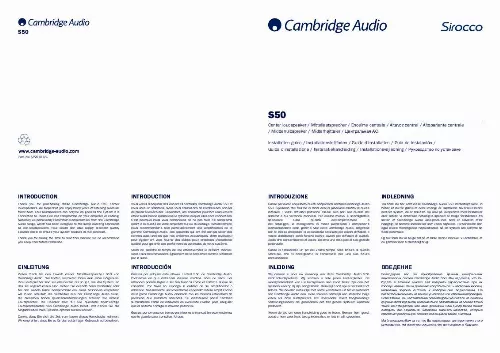 Mode d'emploi CAMBRIDGE S50
