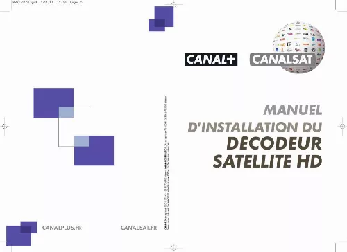 Mode d'emploi CANAL PLUS DECODEUR MEDIASAT MAX HD