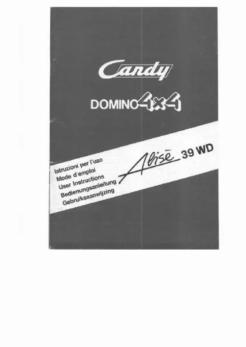 Mode d'emploi CANDY ALISE 39 WD