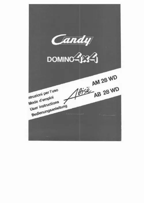 Mode d'emploi CANDY ALISE AM 28 WD