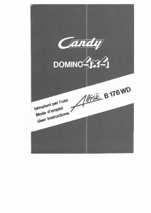 Mode d'emploi CANDY ALISE B 176 WD