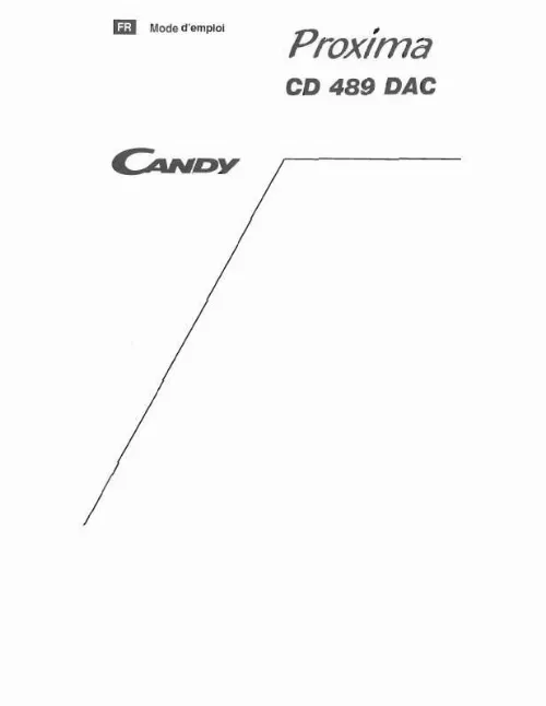 Mode d'emploi CANDY CD 489 DAC