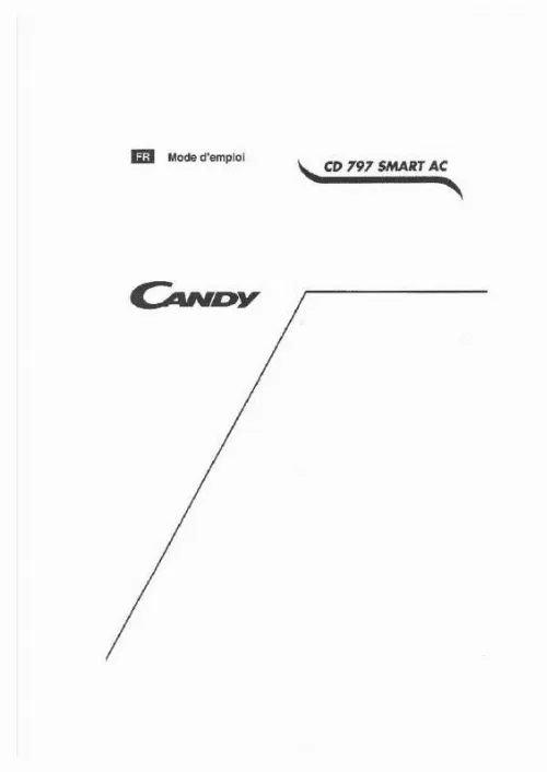 Mode d'emploi CANDY CD 797 SMART SY