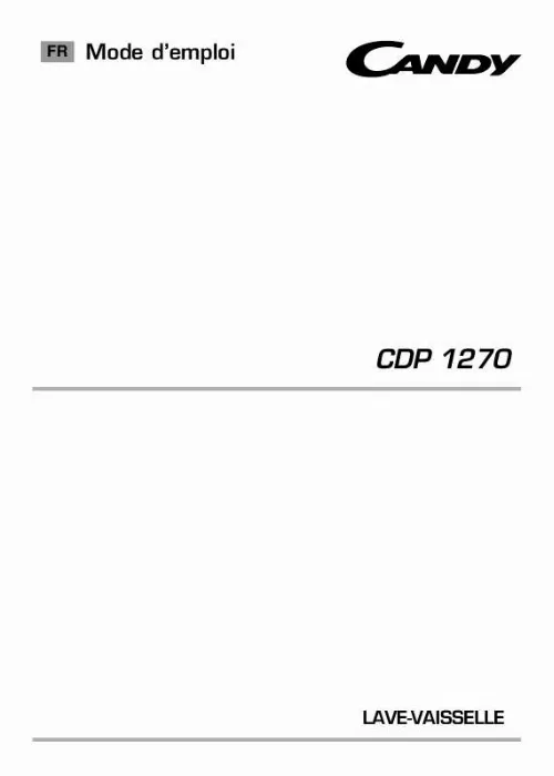 Mode d'emploi CANDY CDP 1270-47