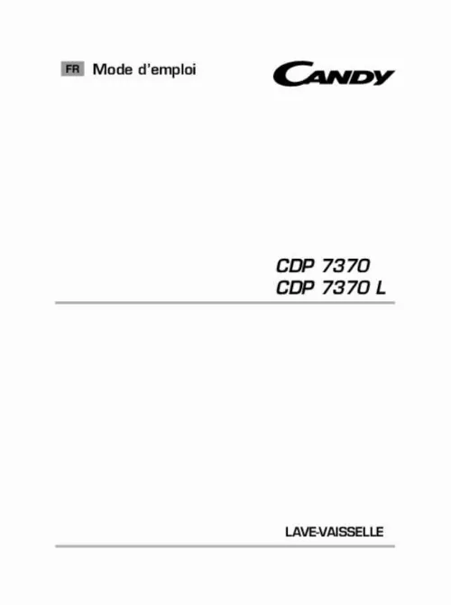Mode d'emploi CANDY CDP 7370-47