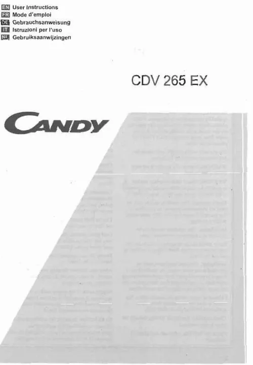 Mode d'emploi CANDY CDV 265 EX
