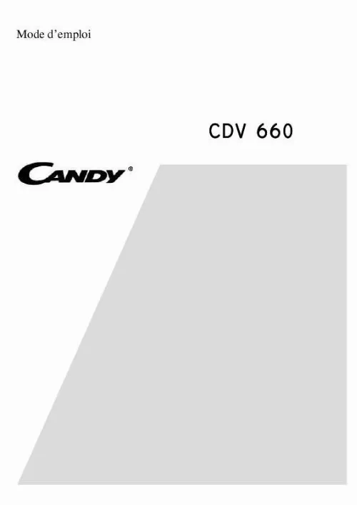 Mode d'emploi CANDY CDV 660