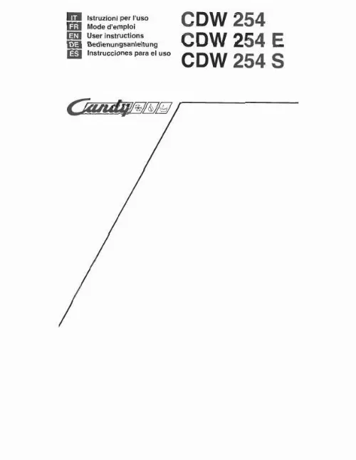 Mode d'emploi CANDY CDW 254/1