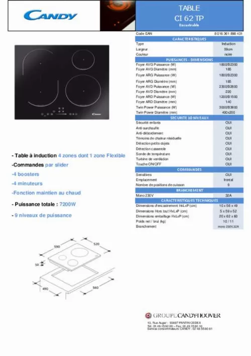 Mode d'emploi CANDY CMGL968X