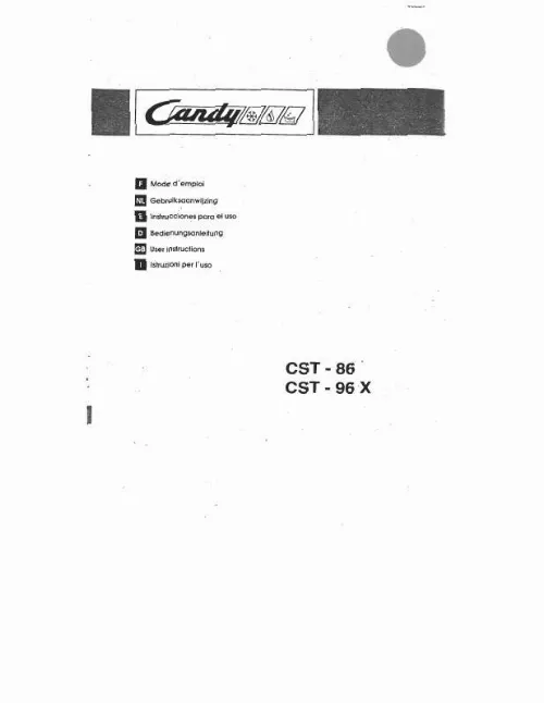 Mode d'emploi CANDY CST-86