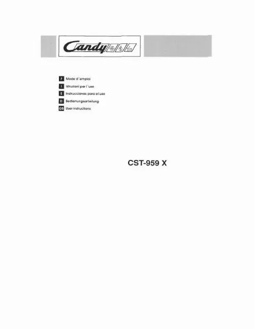 Mode d'emploi CANDY CST-959 X