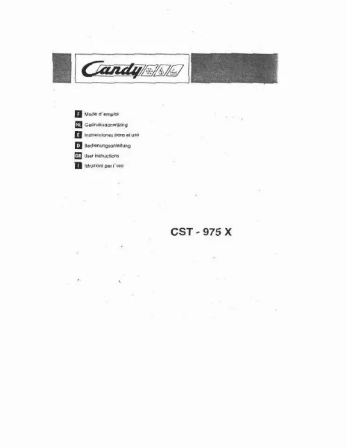 Mode d'emploi CANDY CST 975