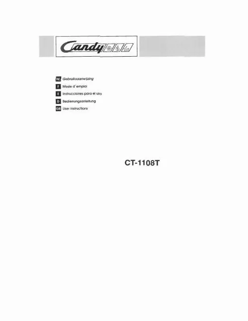Mode d'emploi CANDY CT 1108