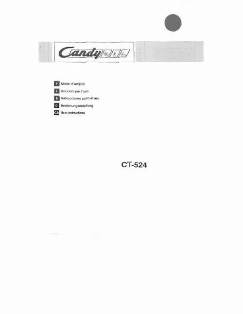 Mode d'emploi CANDY CT-524