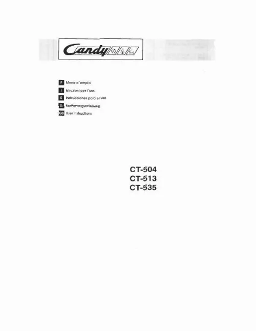 Mode d'emploi CANDY CT 535