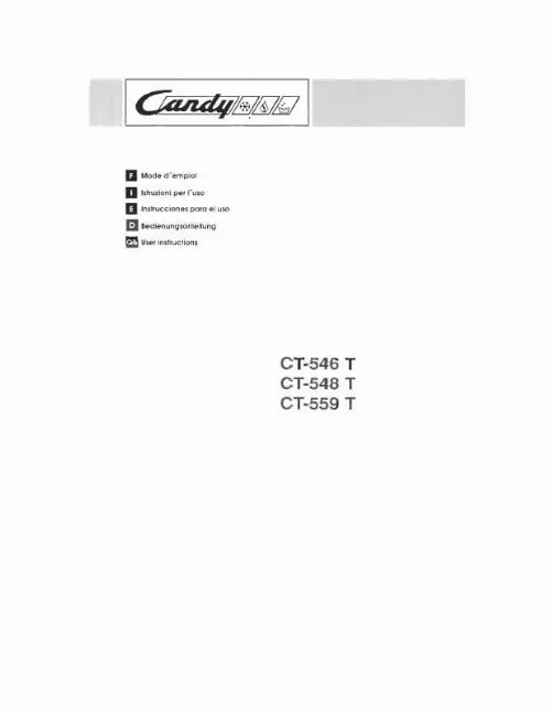 Mode d'emploi CANDY CT 546
