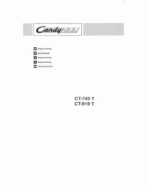 Mode d'emploi CANDY CT 919