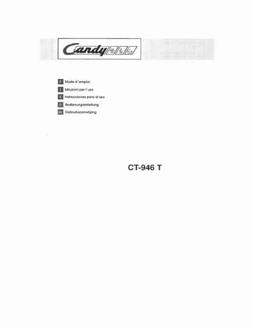 Mode d'emploi CANDY CT-946 T